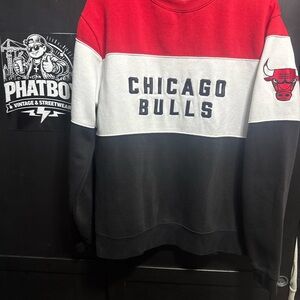 NBA Chicago Bulls Red, White, and Black Crewneck Sweater